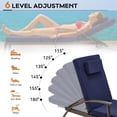 thumbnail image 3 of Yalissey 79.1''Chaise Lounge Chair Set Outdoor of 2, Patio Lounge Chair, Wicker Reclining Chair with 6 Adjustable Position Backrest 115-180° for Poolside, Backyard, Lawn, Deck (Blue), 3 of 7