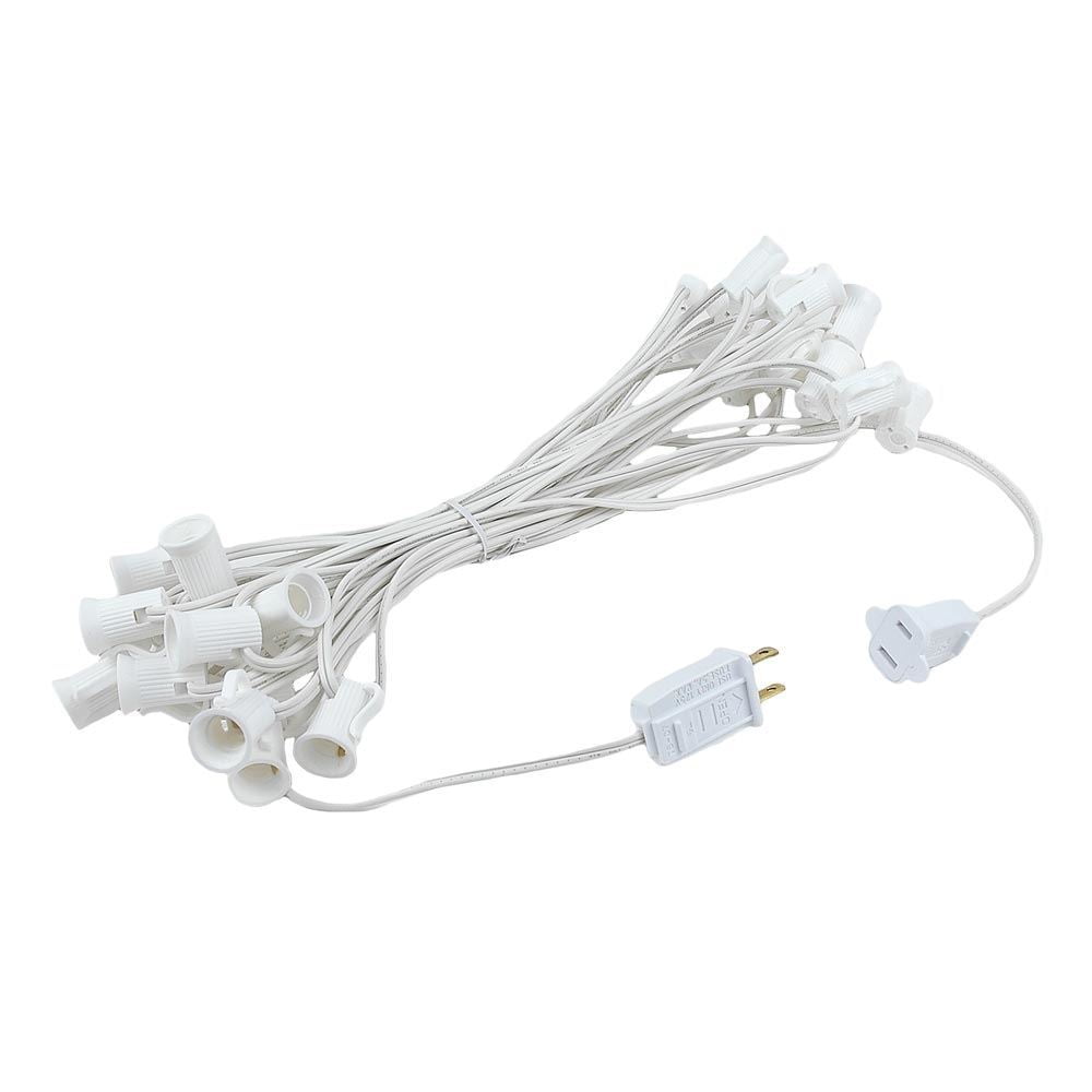 Novelty Lights 25 Feet Clear G40 Globe Outdoor Patio String Lights, White Wire