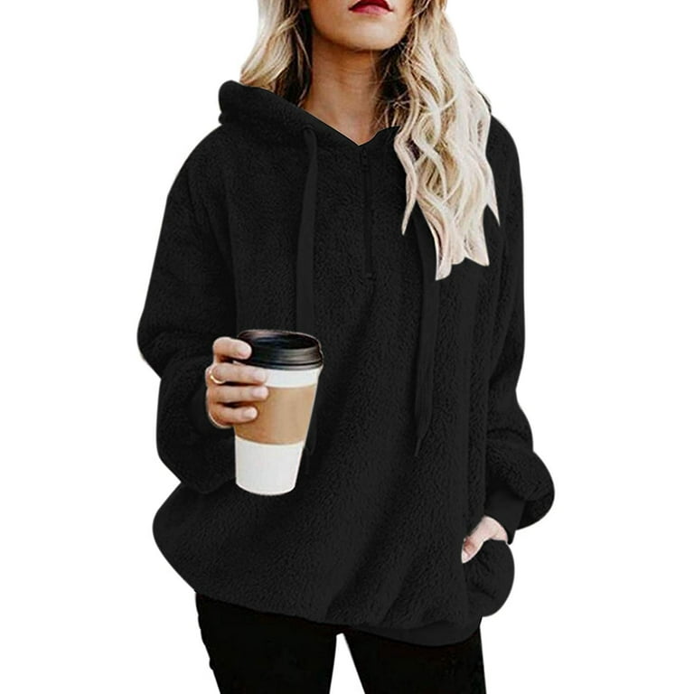 Fuzzy half zip shop pullover walmart