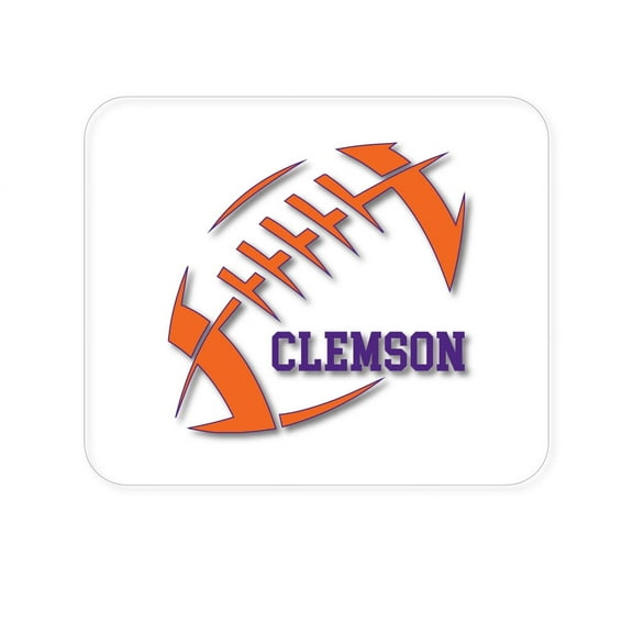 DistinctInk Mouse Pad - 1/4" Foam Rubber - Clemson Football - Orange, Regalia Purple