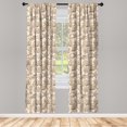 thumbnail image 5 of Ambesonne Beige Window Curtains, Exotic Marine Animals, Each 28" W x 63" L, Beige, 5 of 5