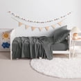 thumbnail image 6 of Lorviah Microfiber Soft Toddler Crib Sheet Set 3 Pieces, for Standard Crib Size, Dark Gray, 6 of 6