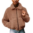 thumbnail image 1 of Prendas de abrigo para mujer, abrigo cálido de piel sintética para mujer, chaqueta de invierno, cuello vuelto sólido, ropa de abrigo con cremallera Odeerbi ODB-3, 1 of 7