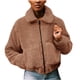 thumbnail image 1 of Prendas de abrigo para mujer, abrigo cálido de piel sintética para mujer, chaqueta de invierno, cuello vuelto sólido, ropa de abrigo con cremallera Odeerbi ODB-3, 1 of 7