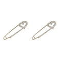 thumbnail image 1 of Justharion Foulard de Sécurité en Cristal pour Robe, Col à Épingles, Col à Revers, Cœur en Cristal, Or, 2 Pcs, 1 of 6