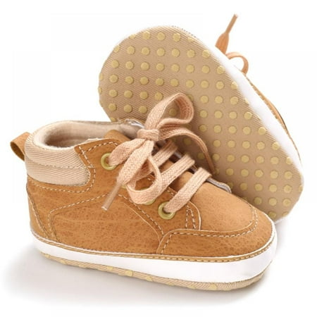 

Baby Boys High-Top Ankle Sneakers Infant Slippers Anti-Slip Soft Sole Toddlers First Walkers Shoes