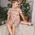 thumbnail image 4 of Bingfone Icônes de Pompier pour Enfants Ensemble de Pyjamas à Col Rond, Pyjamas à Manches Courtes avec Taille Élastique et Shorts Ensemble Deux Pièces, Adapté pour Garçons et Filles Tenue de Maison-4TG, 4 of 6