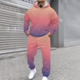 thumbnail image 5 of Men's Winter 2-Piece Printed Set, Long Sleeve Hooded Sweatshirt and Sweatpants, Personalized Graphic Lounge Wear For Casual and Street Style,Pink,3XL, 5 of 6