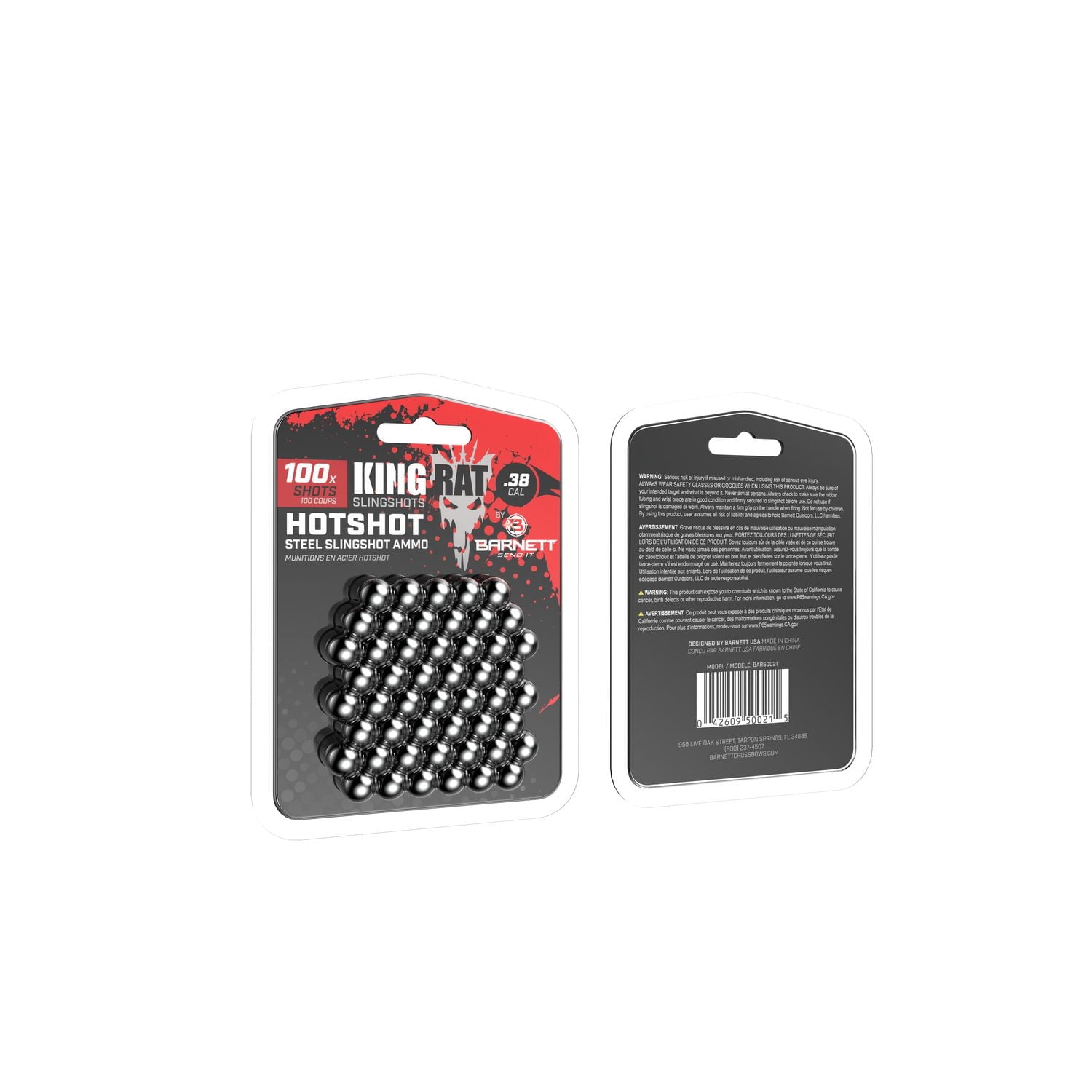 Barnett King Rat Slingshots Munitions en acier pour lance-pierres x 100 unités Munitions lance-pierres