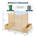 thumbnail image 2 of 3 Panel Wooden Privacy Screen with Built In Planter Box, Freestanding Outdoor Fence Enclosure for Trash Cans AC Units Pool Pumps, Decorative Garden Divider for Patio Backyard Courtyard, 2 of 7