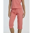 thumbnail image 5 of Real Essentials 2 Pack: Women's Cotton Pajamas Short Sleeve Tops and Capri Pants Pajama Sets with Pockets (Available In Plus), 5 of 6