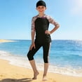 thumbnail image 6 of DAETIROS Girls Black Two Piece Swimsuit Set with Ruffle Skirt UPF 50+ Sun Protection Kids 2T-5T,Size 9-10T, 6 of 6