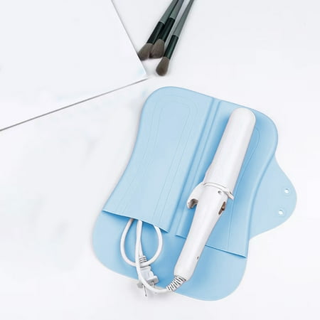

Jioakfa Silicone ing Iron Heatproof Cover High Temperature Heat Insulation Mat Travel Convenient Multi-Function Silicone Storage Bag Blue