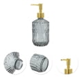 thumbnail image 5 of Unique Bargains 1 Pc Round Bottom Bamboo Grain Soap Dispenser 13.53oz Gray Gold Tone, 5 of 6