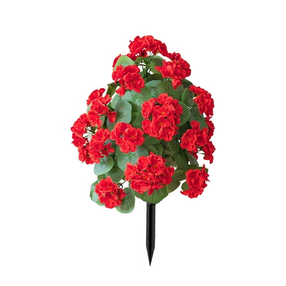 HauiWeiLyai Artificial Flowers with Ground Spikes,Garden Stake Faux Greenery Shrubs Garden Accessories 20" for Farmhouse Outdoor Outside Porch Patio Wedding Party Mother's Day Decoration