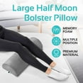 thumbnail image 2 of AllSett Health Large Half Moon Bolster Pillow for Legs, Knees, Lower Back and Head, Lumbar Support Pillow for Bed, Sleeping | Semi Roll for Ankle and Foot Comfort - Machine Washable Cover, Grey, 2 of 6