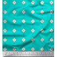thumbnail image 1 of Soimoi Green Cotton Jersey Fabric Diamond Geometric Print Sewing Fabric Yard 58 Inch Wide, 1 of 3