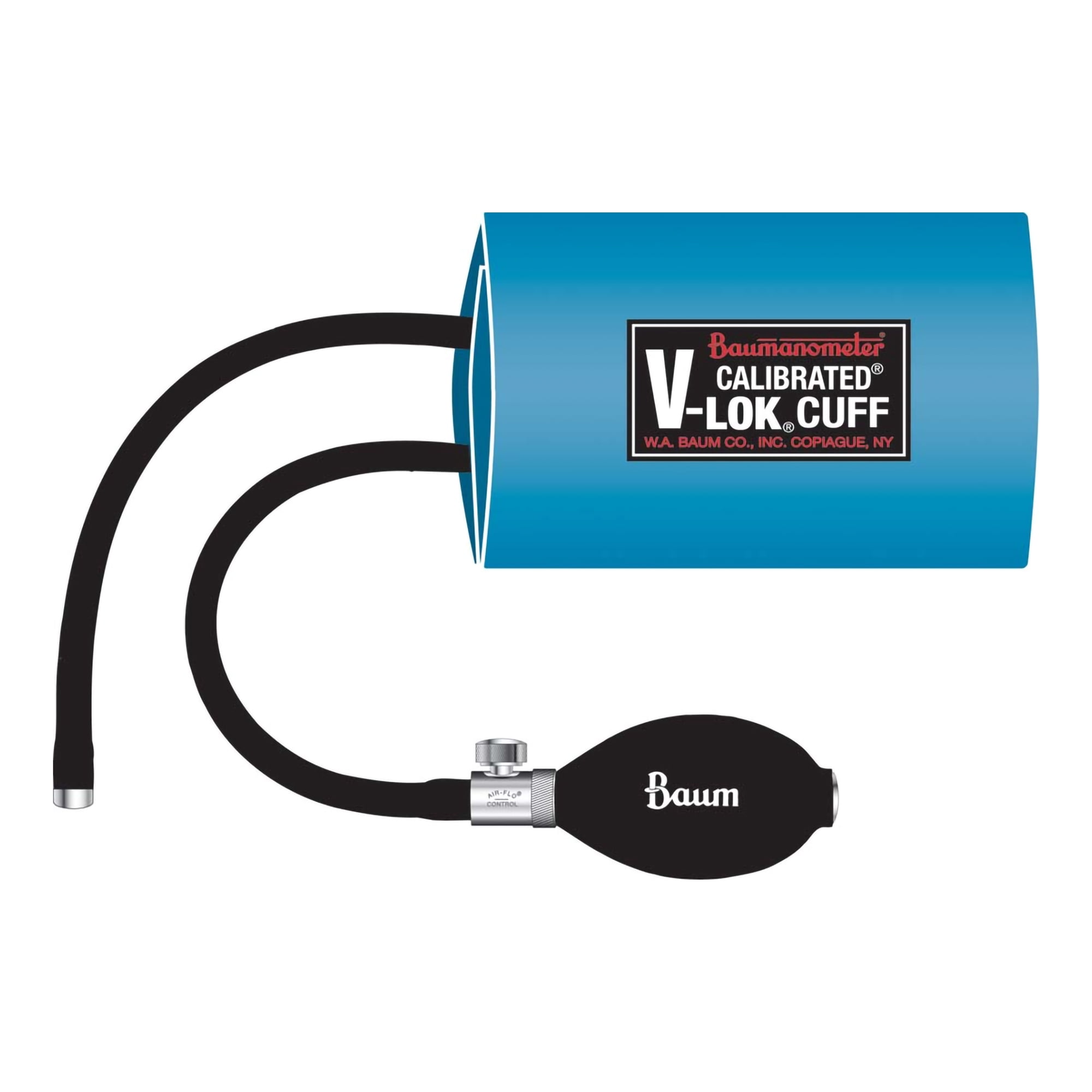 Calibrated V-Lok Adult Cuff Arm Reusable Blood Pressure Cuff and Bulb 1820 Blue 1 Each