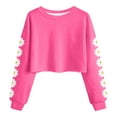 thumbnail image 4 of Gubotare Cute Sweatshirts for Teen Girls Plain Infant Toddler Baby Boy Girl Sweatshirt Long Sleeve Crewneck Pullover Sweater Top Size 12-13 (Hot Pink,12-13 Years), 4 of 5