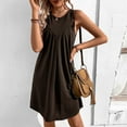 thumbnail image 5 of Buigttklop Dress for Women 2024 Women'S Casual Summer Sleeveless Off The Shoulder Solid Round Neck Dress, 5 of 5