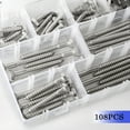 thumbnail image 6 of 108PCS 1/4" Hex Lag Bolts Wood Screws Assorted Set & Washers, Self Tapping Flat Screws for Wood, Deck, Industrial, 1" 1-1/4" 1-1/2" 2" 2-1/2" 3" 3-1/2" 4", 6 of 7