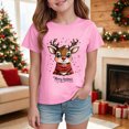 thumbnail image 2 of sdbrld Kids Xmas Shirts for Girls Christmas Short Sleeve Funny T-Shirt Tops for Holiday Party Clothes Pink Sizes 13-14 Years, 2 of 4