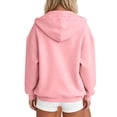 thumbnail image 4 of Nestiefly Womens Zip Up Hoodies 2026 Oversized Casual Long Sleeve Zipper Sweatshirts Fall Winter Comfy Fashion Jackets with Pockets Pink S, 4 of 5