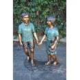 thumbnail image 2 of Nifao Young Compatible Couple Holding Hands Lifesize Bronze Statue – Home Office Decor Sculpture, 31"L x 16"W x 45"H, 2 of 12