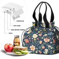thumbnail image 4 of Pioneer Flower Drawstring Lunch Bag Women - Drawstring Lunch Bag Insulated for Work Office - Stain-Resistant Large Lunchbags for Women with Multi-Pockets, 4 of 6