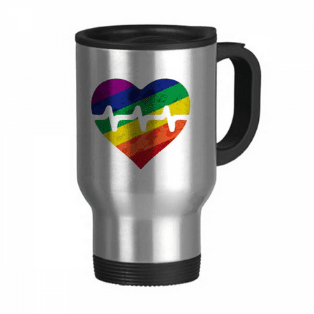 

Heart Electron LGBT Rainbow Travel Mug Flip Lid Stainless Steel Cup Car Tumbler Thermos