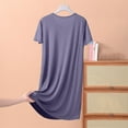thumbnail image 4 of Idoravan Sleep Shirts for Women Clearance Womens Short Sleeve Skirt Summer Thin Loose Dress Casual Solid Color Home Nightgown, 4 of 4