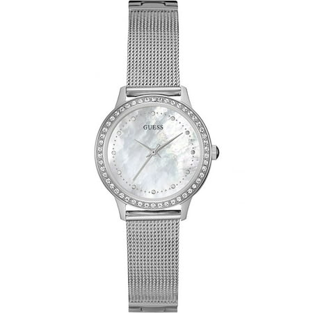 W0647L1 Ladies Dress Stainless Steel Silver-Tone Crystal Accented Bezel WR