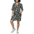 thumbnail image 2 of Hang Ten Women's Floral Print UPF 50+ Moisture Wicking Soft Cotton Blend Mini Sun Dress (Black, S), 2 of 4