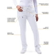 thumbnail image 3 of Adar Pro Scrubs For Women - Skinny Leg Yoga Scrub Pants - P4100 - White - XS, 3 of 7