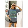 thumbnail image 3 of Women's Gameday Couture  Gray Los Angeles Chargers Oversized Classic Grind Washed T-Shirt, 3 of 4