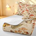 thumbnail image 4 of Homewish Boho Fungus Plant Twin Quilt Set,Moon Stars Moths Butterfly Twin Coverlet Set,Beige,Reversible,2pcs, 4 of 7