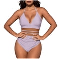 thumbnail image 3 of Aboser Halter Swimsuits for Women One Piece High Cut Bathing Suit Deep V Plunge Cheeky Swimsuit Breathable Mesh Sheer Swimwear Slim Fit Backless Shaping Wear, 3 of 6