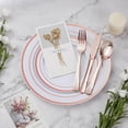 thumbnail image 3 of 600PCS Plastic Dinnerware Set (100 Guests), Rose Gold Disposable Plates for Party, Wedding, Anniversary, Includes: Dinner Plates, Dessert Plates, Cups, Spoons, Forks and Knives, 3 of 6
