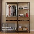 thumbnail image 5 of Madesa Wardrobe Clothes Storage Rack with 4 Drawers, 5 Shelves and Hanging Space 55"L Multiuse Modular Cabinet for Bedroom Organization - Black/Brown, 5 of 11