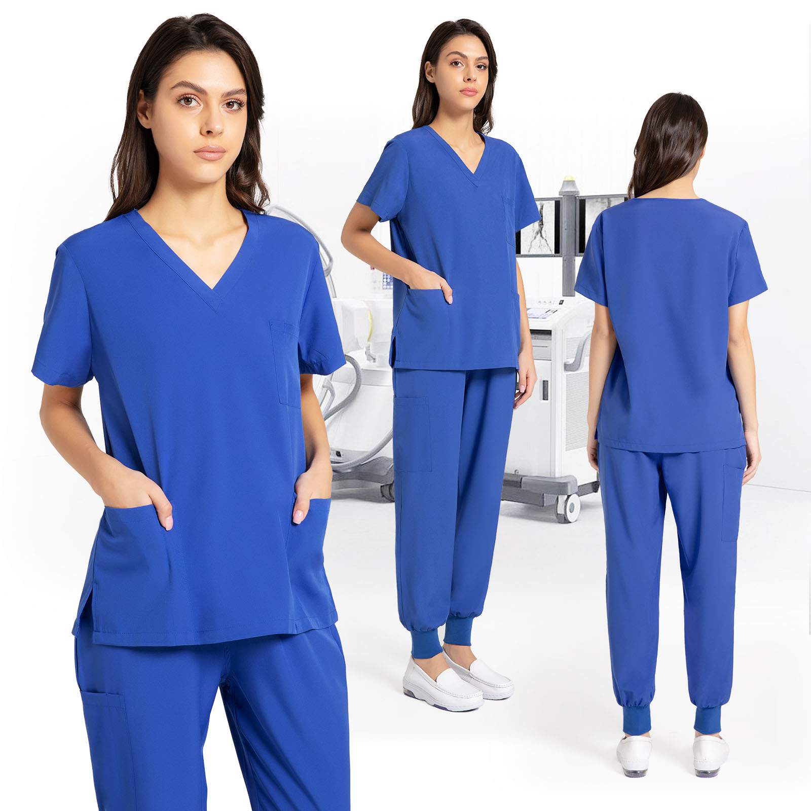 RAYGARD Scrubs Medical Uniform - Women and Man Scrubs Set Medical Scrubs Top and Pants