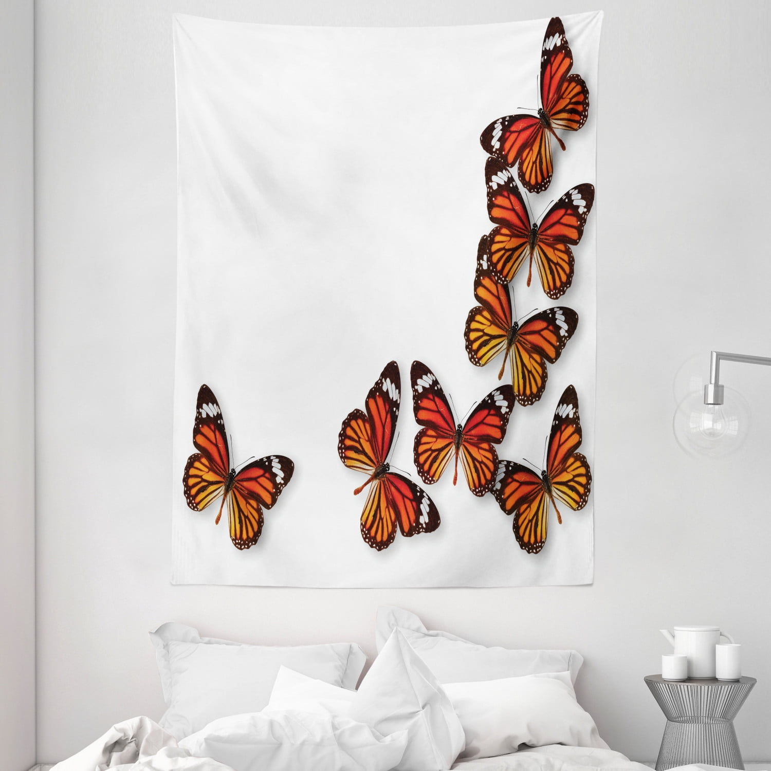 Butterflies Tapestry, Monarch Butterfly Figures Flying Frame Insect
