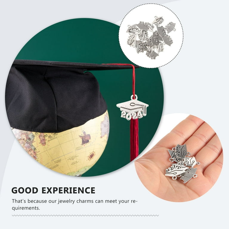 20Pcs Graduation Hat Jewelry Charms Metal 2024 Charms Graduation Earrings Charms  2024 Charms 