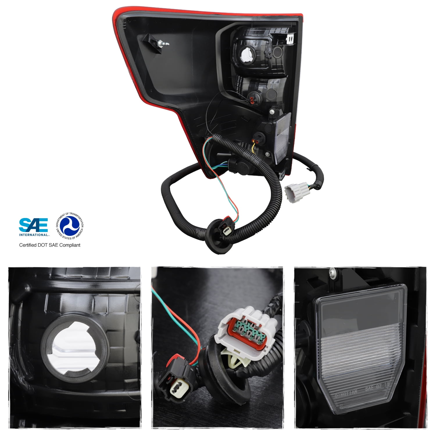 AKKON - Fits 2016-2023 Titan XD Pickup Chrome Red Tail Light Brake Lamp Passenger Right Side Replacement