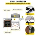 thumbnail image 4 of Bentism Camping Kitchen Station, Aluminum Portable Folding Camp Cook Table with Windshield, Storage Organizer and 4 Adjustable Feet, Quick Installation for Outdoor Picnic Beach Party Cooking, Brown, 4 of 8
