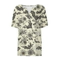 thumbnail image 5 of YLHFASHION Hauts pour Femmes Imprimés Haut pour Femmes Manches Courtes Blouse Hauts Blouse pour Femmes T-shirt à Manches Courtes T-shirt à Col en V Femmes Liquidation T-shirt à Manches Courtes pour Femmes, 5 of 5