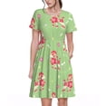 thumbnail image 1 of Fotbe Cute Poodle Dog Vestido Largo de Moda para Mujer, Vestido Tipo Camiseta con Manga Corta y Estilo Casual a Rayas y Bloques de Color, 1 of 6