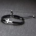 thumbnail image 5 of Handmade Braided Cross Black Red Charm Bracelet Inspirational Religion Christian Adjustable Woven Rope Chain Couple Friendship Faith Hope Wrap Bangle Luck Protection Jewelry for Women Men, 5 of 11