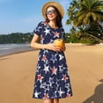 thumbnail image 4 of Balery Watercolor Stars Pattern Womens Dresses Loose Short sleeve Sundresses Swimsuit Coverup 2025 Summer Casual Dress for Women - A-Line Swing Dress, 4 of 6