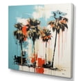 thumbnail image 2 of Designart "Harmony of Blue and Black Florida Palm Trees" Landscapes Wall Art - Modern Blue Florida Living Room Canvas Art, 2 of 6