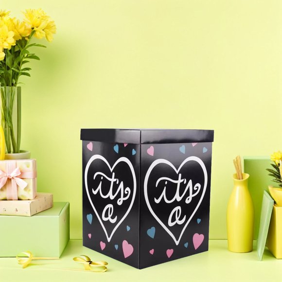 OUNONA 1Ud Caja Decorativa Para Fiesta De Revelación De Género Con Material Resistente Y Plegable